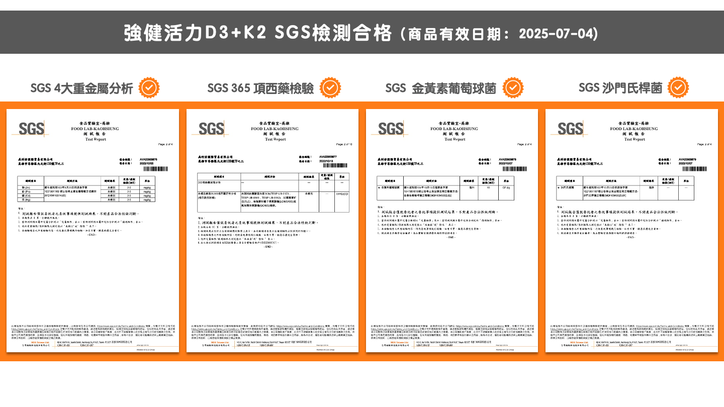 OkayTake職人維生素每批進貨SGS檢測報告書
