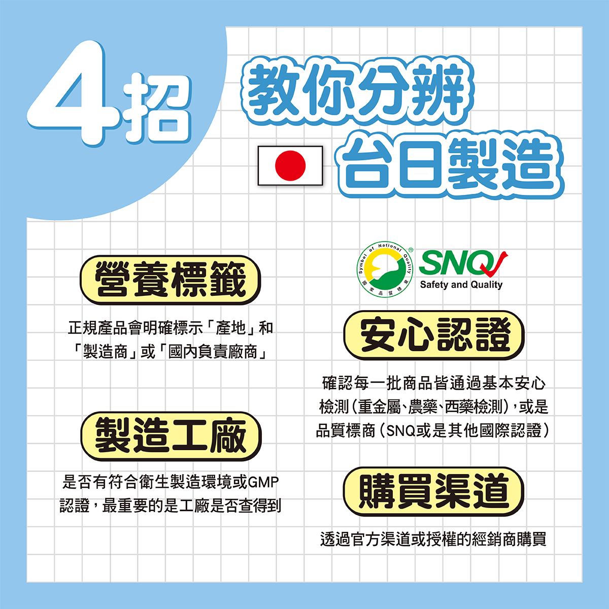 四招教你分辨台灣製造和日本原裝進口的差別